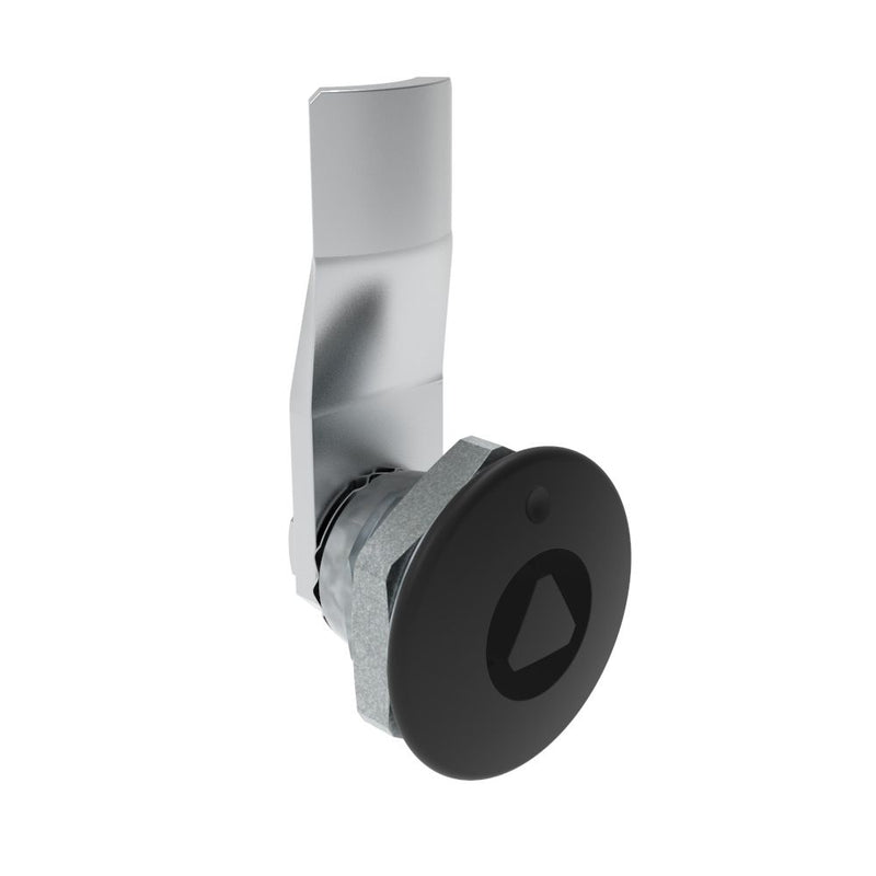 SOUTHCO Quarter-Turn Cam Latch, 8 mm Triangle Recess, 12mm (.47 in) Grip, Not Sealed, Zinc Alloy, Powder Coat, Black [E5-1-035-070]