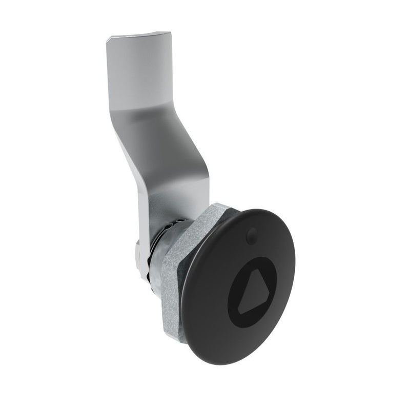 SOUTHCO Quarter-Turn Cam Latch, 8 mm Triangle Recess, 24mm (.94 in) Grip, Sealed, Zinc Alloy, Powder Coat, Black [E5-1-035-131]