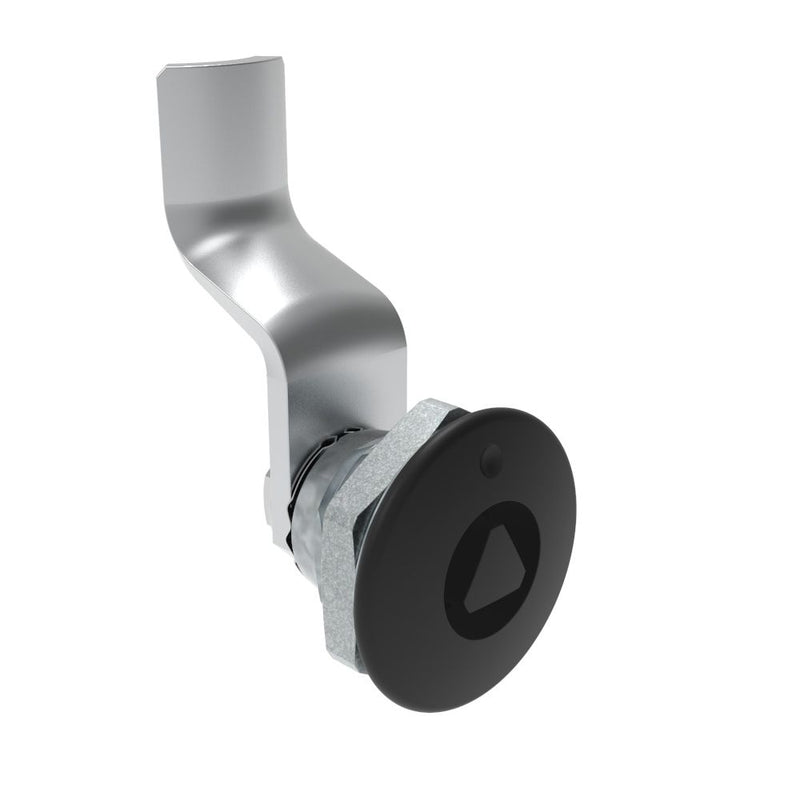 SOUTHCO Quarter-Turn Cam Latch, 8 mm Triangle Recess, 32mm (1.25 in) Grip, Not Sealed, Zinc Alloy, Powder Coat, Black [E5-1-035-170]