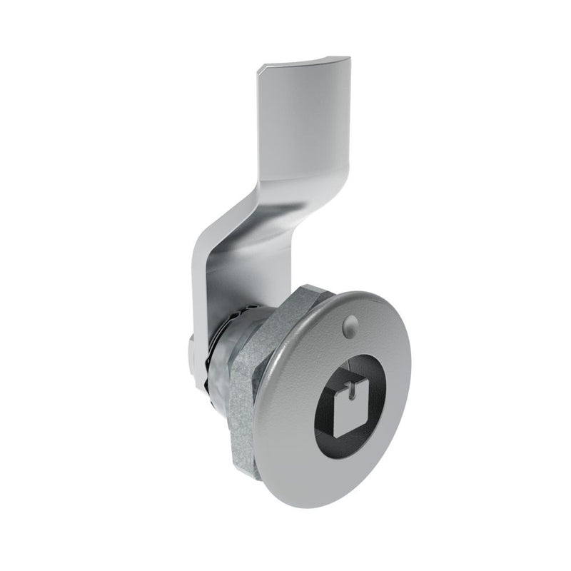 SOUTHCO Quarter-Turn Cam Latch, 7 mm Square Recess, 2mm (.08 in) Grip, Not Sealed, Zinc Alloy, Chrome Plated, Bright [E5-1-041-020]