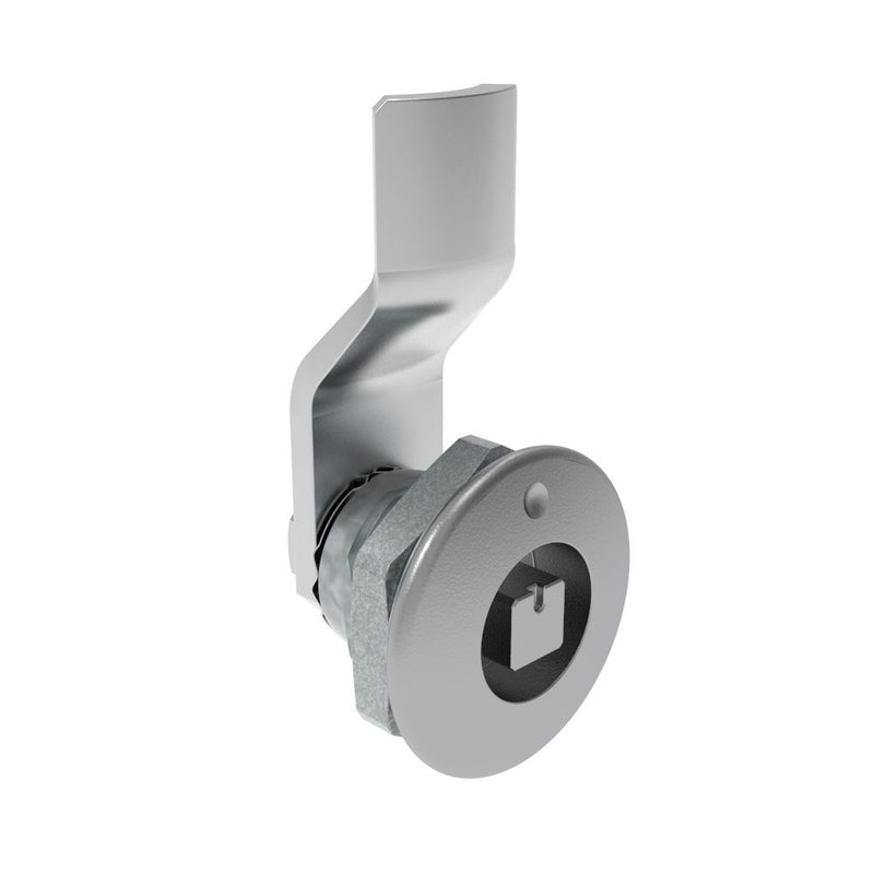 SOUTHCO Quarter-Turn Cam Latch, 7 mm Square Recess, 4mm (.16 in) Grip, Not Sealed, Zinc Alloy, Chrome Plated, Bright [E5-1-041-030]