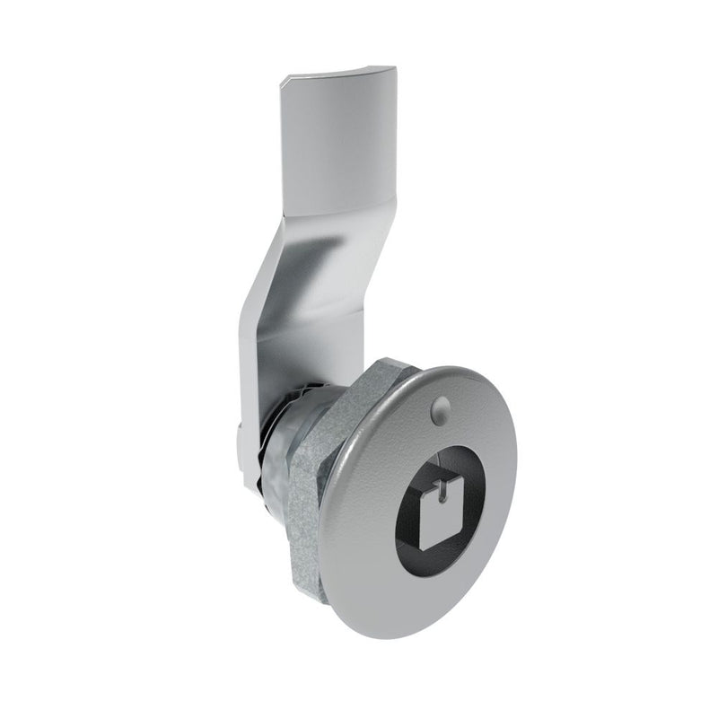 SOUTHCO Quarter-Turn Cam Latch, 7 mm Square Recess, 8mm (.31 in) Grip, Not Sealed, Zinc Alloy, Chrome Plated, Bright [E5-1-041-050]
