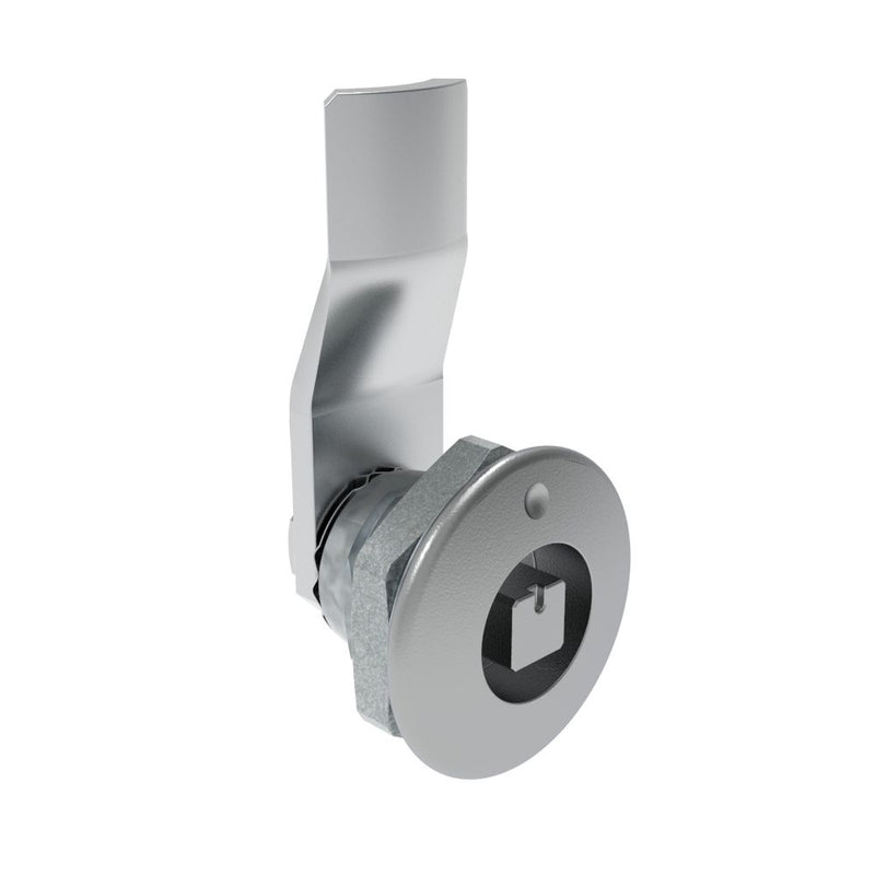 SOUTHCO Quarter-Turn Cam Latch, 7 mm Square Recess, 10mm (.39 in) Grip, Not Sealed, Zinc Alloy, Chrome Plated, Bright [E5-1-041-060]