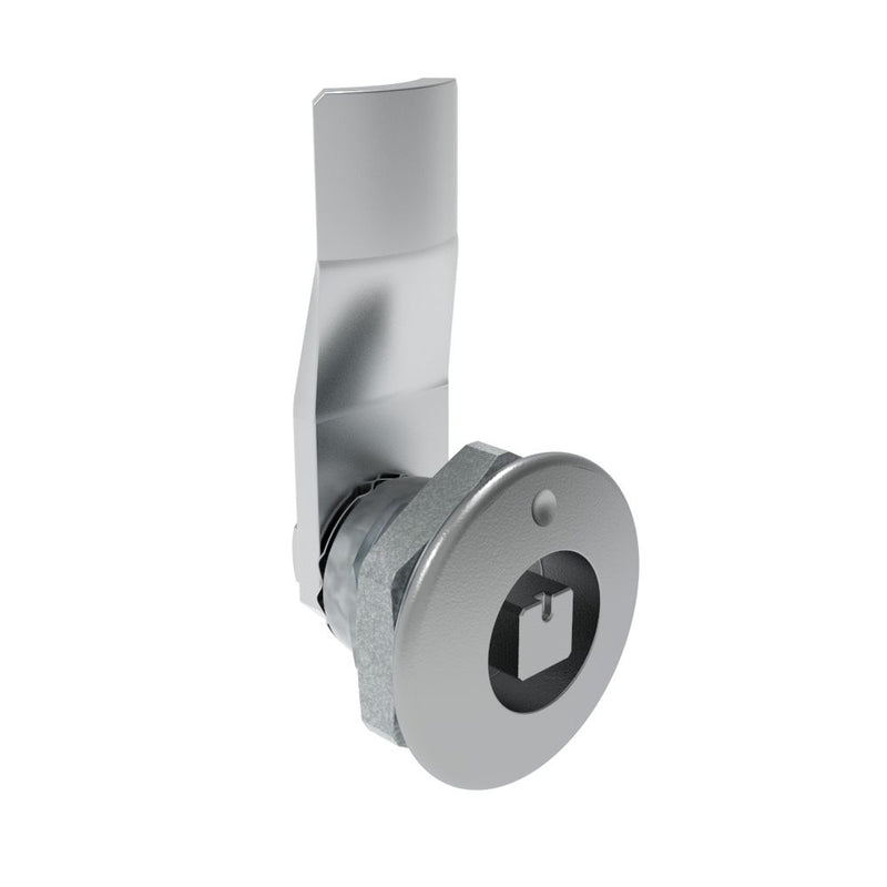 SOUTHCO Quarter-Turn Cam Latch, 7 mm Square Recess, 12mm (.47 in) Grip, Not Sealed, Zinc Alloy, Chrome Plated, Bright [E5-1-041-070]