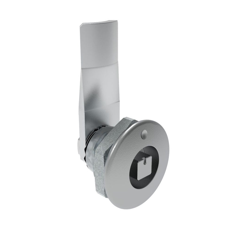 SOUTHCO Quarter-Turn Cam Latch, 7 mm Square Recess, 14mm (.55 in) Grip, Not Sealed, Zinc Alloy, Chrome Plated, Bright [E5-1-041-080]