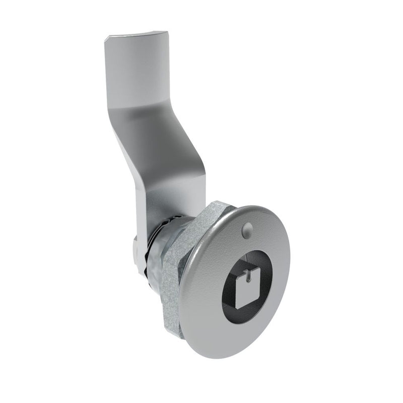SOUTHCO Quarter-Turn Cam Latch, 7 mm Square Recess, 24mm (.94 in) Grip, Not Sealed, Zinc Alloy, Chrome Plated, Bright [E5-1-041-130]
