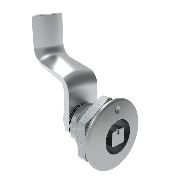 SOUTHCO Quarter-Turn Cam Latch, 7 mm Square Recess, 36mm (1.42 in) Grip, Not Sealed, Zinc Alloy, Chrome Plated, Bright [E5-1-041-190]