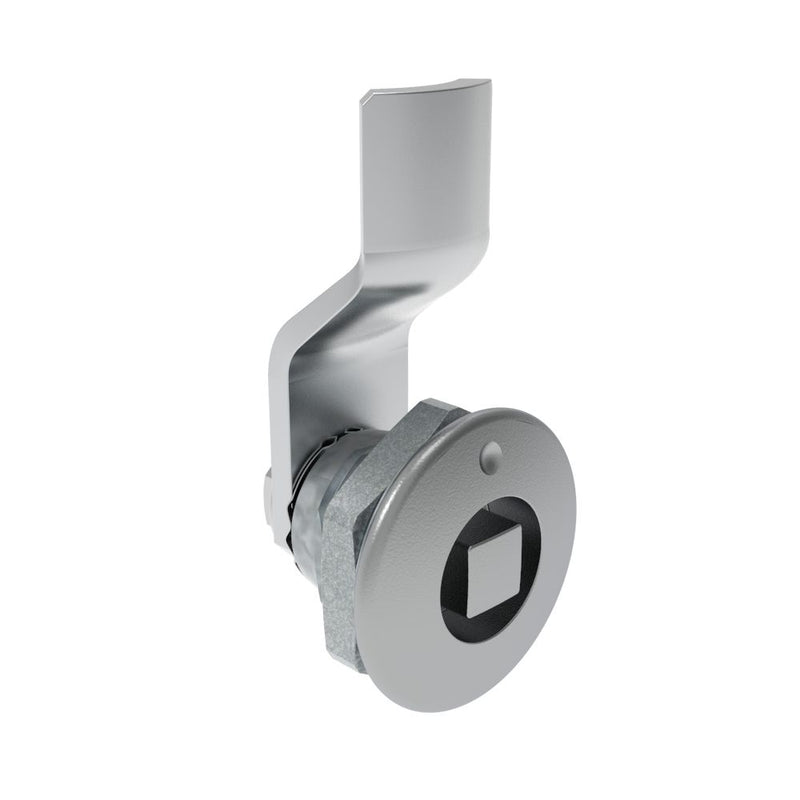 SOUTHCO Quarter-Turn Cam Latch, 8 mm Square, 2mm (.08 in) Grip, Not Sealed, Zinc Alloy, Chrome Plated, Bright [E5-1-051-020]