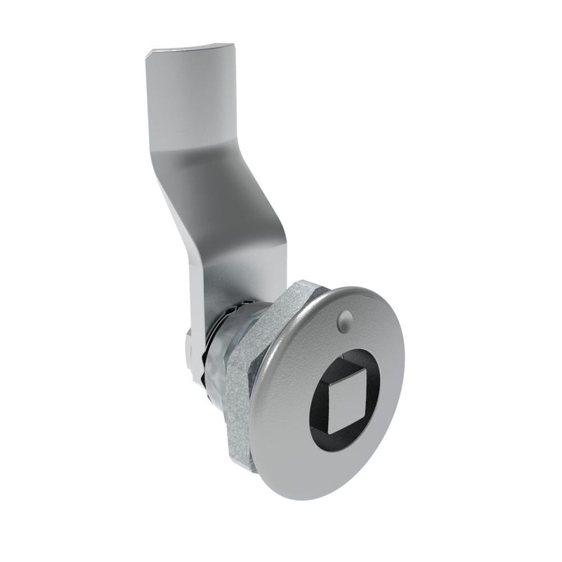 SOUTHCO Quarter-Turn Cam Latch, 8 mm Square, 24mm (.94 in) Grip, Not Sealed, Zinc Alloy, Chrome Plated, Bright [E5-1-051-130]