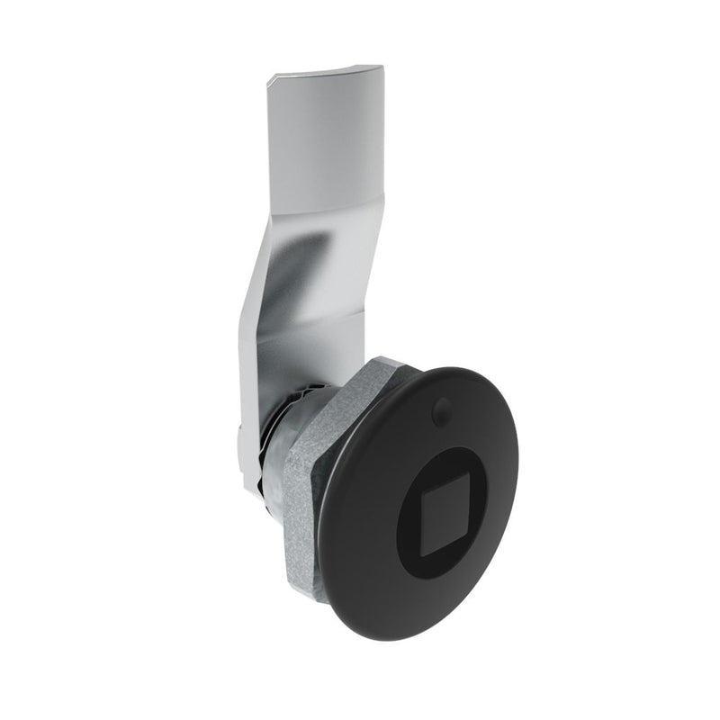 SOUTHCO Quarter-Turn Cam Latch, 8 mm Square, 10mm (.39 in) Grip, Sealed, Zinc Alloy, Powder Coat, Black [E5-1-055-061]