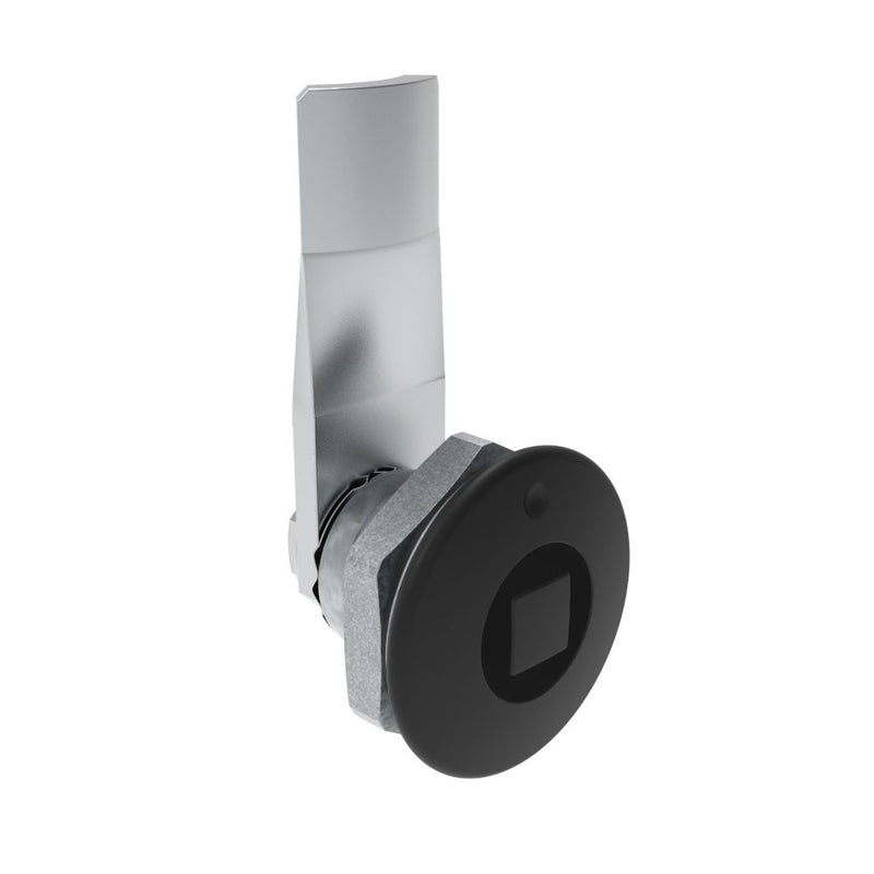 SOUTHCO Quarter-Turn Cam Latch, 8 mm Square, 14mm (.55 in) Grip, Sealed, Zinc Alloy, Powder Coat, Black [E5-1-055-081]