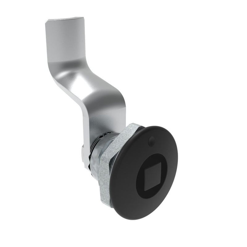 SOUTHCO Quarter-Turn Cam Latch, 8 mm Square, 34mm (1.34 in) Grip, Not Sealed, Zinc Alloy, Powder Coat, Black [E5-1-055-180]