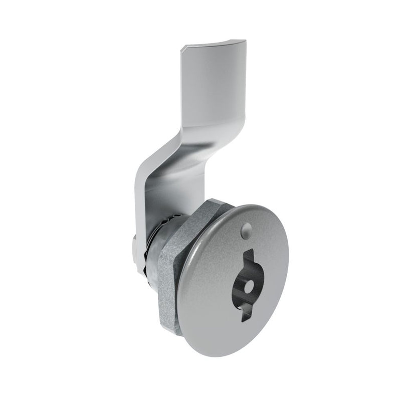 SOUTHCO Quarter-Turn Cam Latch, 3 mm Double Bitted Recess, 2mm (.08 in) Grip, Sealed, Zinc Alloy, Chrome Plated, Bright [E5-1-061-021]