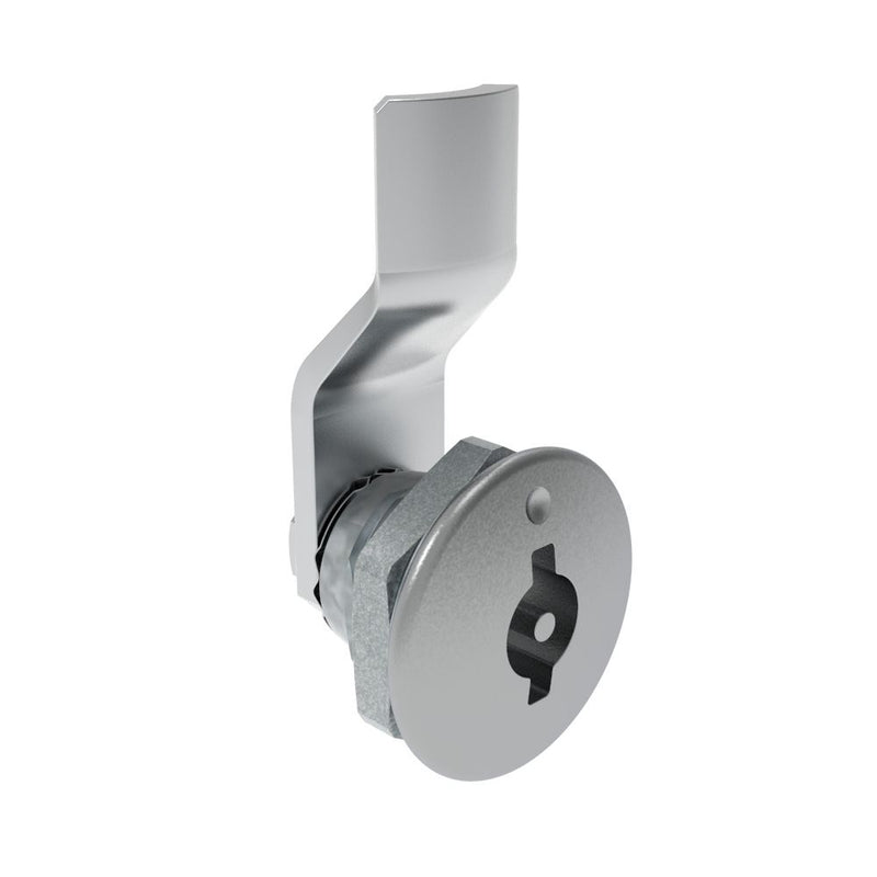 SOUTHCO Quarter-Turn Cam Latch, 3 mm Double Bitted Recess, 4mm (.16 in) Grip, Not Sealed, Zinc Alloy, Chrome Plated, Bright [E5-1-061-030]