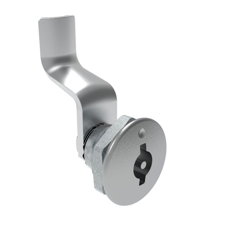 SOUTHCO Quarter-Turn Cam Latch, 3 mm Double Bitted Recess, 36mm (1.42 in) Grip, Not Sealed, Zinc Alloy, Chrome Plated, Bright [E5-1-061-190]