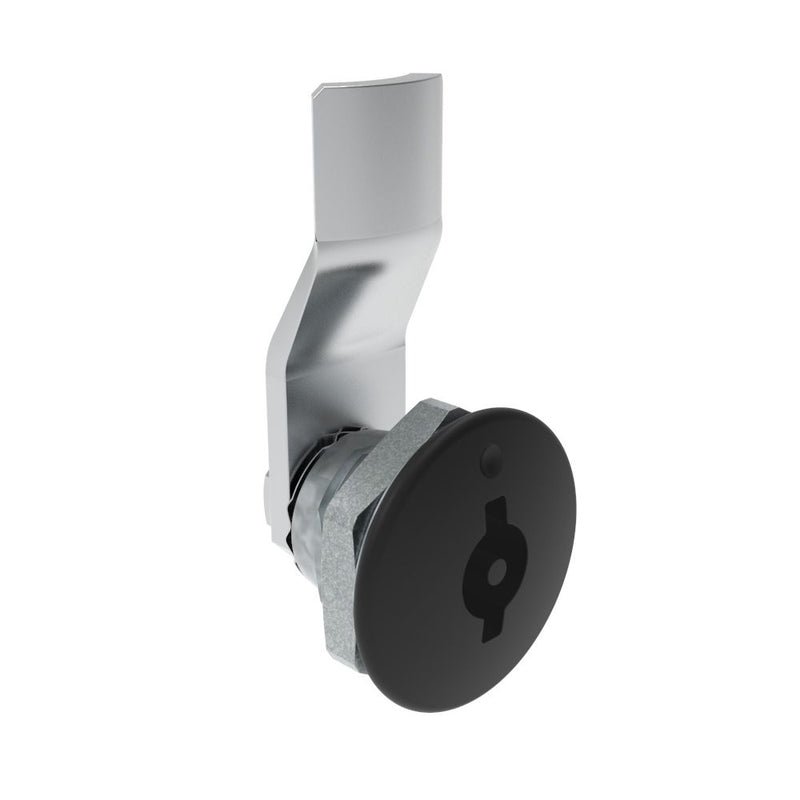 SOUTHCO Quarter-Turn Cam Latch, 3 mm Double Bitted Recess, 8mm (.31 in) Grip, Not Sealed, Zinc Alloy, Powder Coat, Black [E5-1-065-050]