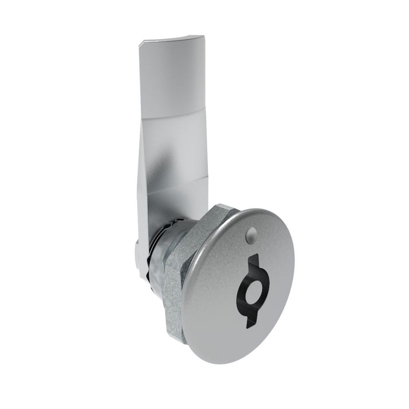 SOUTHCO Quarter-Turn Cam Latch, 5 mm Double Bitted Recess, 14mm (.55 in) Grip, Not Sealed, Zinc Alloy, Chrome Plated, Bright [E5-1-071-080]