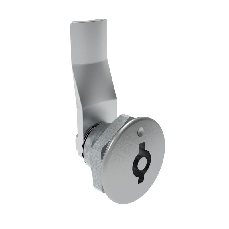 SOUTHCO Quarter-Turn Cam Latch, 5 mm Double Bitted Recess, 18mm (.71 in) Grip, Not Sealed, Zinc Alloy, Chrome Plated, Bright [E5-1-071-100]