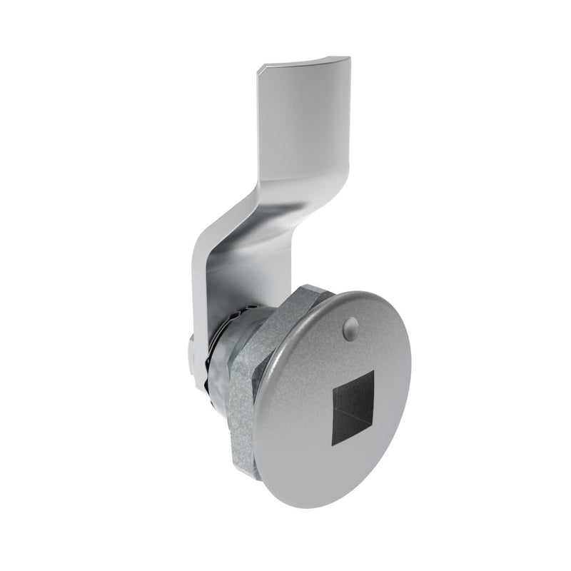 SOUTHCO Quarter-Turn Cam Latch, 8 mm Square Recess, 2mm (.08 in) Grip, Not Sealed, Zinc Alloy, Chrome Plated, Bright [E5-1-081-020]