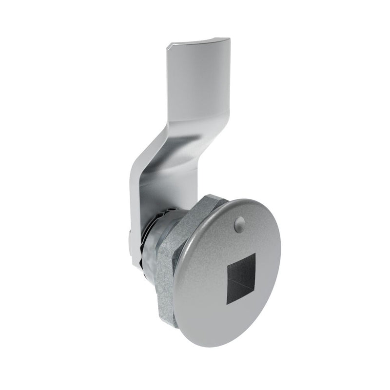 SOUTHCO Quarter-Turn Cam Latch, 8 mm Square Recess, 4mm (.16 in) Grip, Not Sealed, Zinc Alloy, Chrome Plated, Bright [E5-1-081-030]