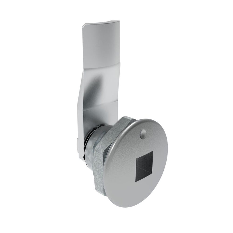 SOUTHCO Quarter-Turn Cam Latch, 8 mm Square Recess, 12mm (.47 in) Grip, Not Sealed, Zinc Alloy, Chrome Plated, Bright [E5-1-081-070]