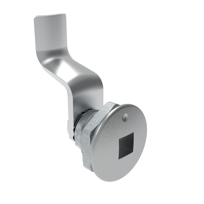 SOUTHCO Quarter-Turn Cam Latch, 8 mm Square Recess, 36mm (1.42 in) Grip, Not Sealed, Zinc Alloy, Chrome Plated, Bright [E5-1-081-190]
