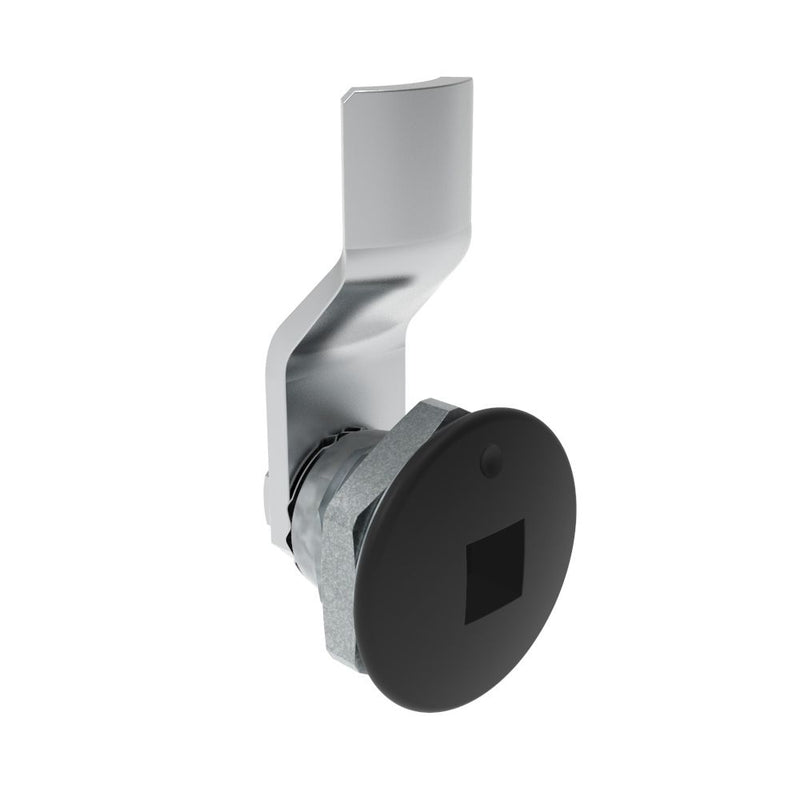 SOUTHCO Quarter-Turn Cam Latch, 8 mm Square Recess, 4mm (.16 in) Grip, Not Sealed, Zinc Alloy, Powder Coat, Black [E5-1-085-030]