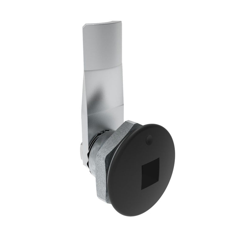 SOUTHCO Quarter-Turn Cam Latch, 8 mm Square Recess, 14mm (.55 in) Grip, Sealed, Zinc Alloy, Powder Coat, Black [E5-1-085-081]