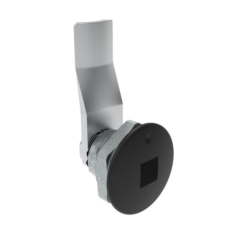SOUTHCO Quarter-Turn Cam Latch, 8 mm Square Recess, 18mm (.71 in) Grip, Not Sealed, Zinc Alloy, Powder Coat, Black [E5-1-085-100]