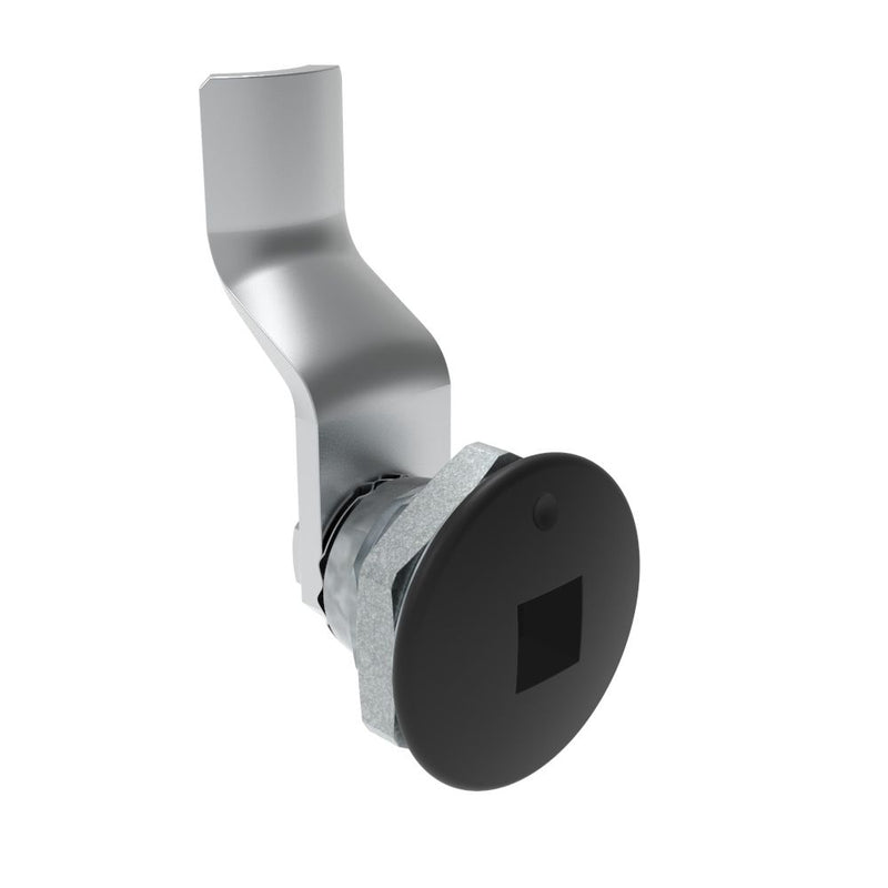 SOUTHCO Quarter-Turn Cam Latch, 8 mm Square Recess, 28mm (1.10 in) Grip, Not Sealed, Zinc Alloy, Powder Coat, Black [E5-1-085-150]
