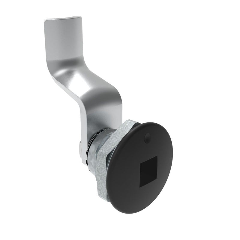 SOUTHCO Quarter-Turn Cam Latch, 8 mm Square Recess, 34mm (1.34 in) Grip, Not Sealed, Zinc Alloy, Powder Coat, Black [E5-1-085-180]