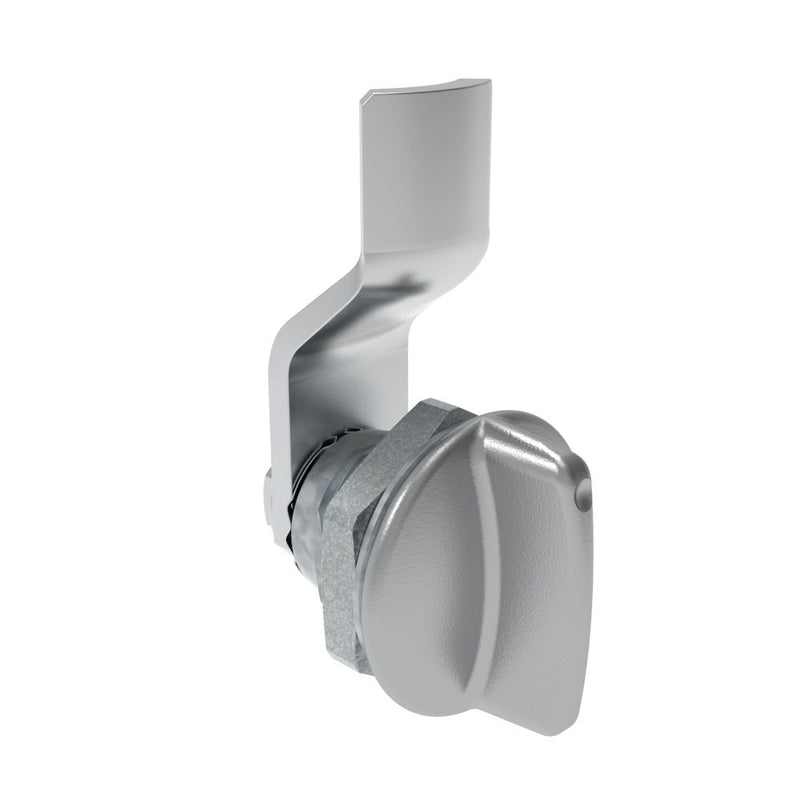 SOUTHCO Quarter-Turn Cam Latch, Short wing, 2mm (.08 in) Grip, Not Sealed, Zinc Alloy, Chrome Plated, Bright [E5-1-111-020]