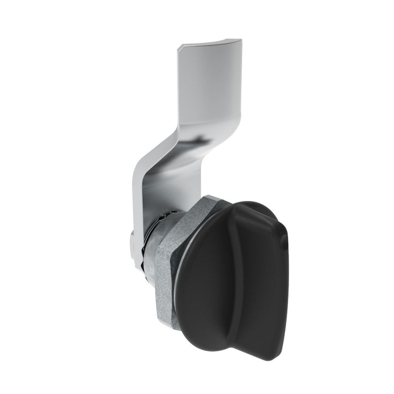 SOUTHCO Quarter-Turn Cam Latch, Short wing, 2mm (.08 in) Grip, Sealed, Zinc Alloy, Powder Coat, Black [E5-1-115-021]