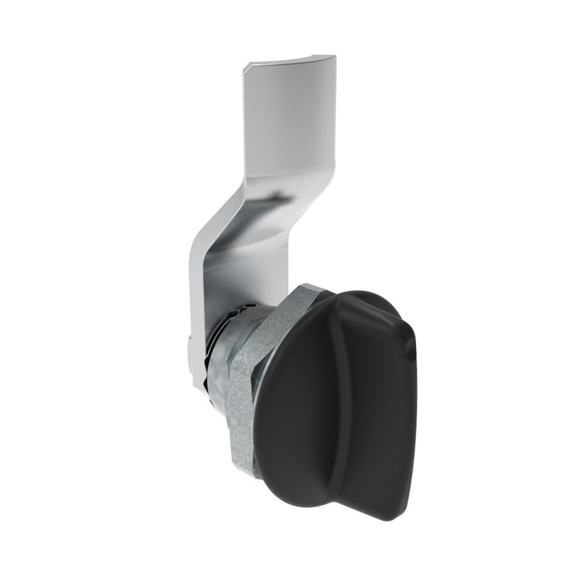 SOUTHCO Quarter-Turn Cam Latch, Short wing, 4mm (.16 in) Grip, Not Sealed, Zinc Alloy, Powder Coat, Black [E5-1-115-030]