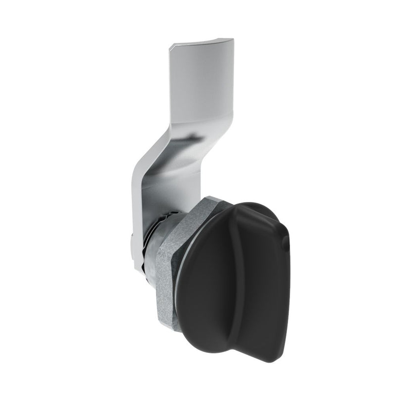 SOUTHCO Quarter-Turn Cam Latch, Short wing, 4mm (.16 in) Grip, Sealed, Zinc Alloy, Powder Coat, Black [E5-1-115-031]