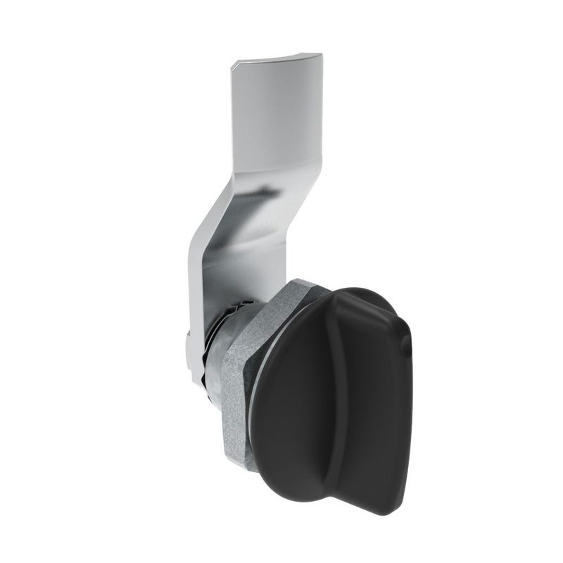 SOUTHCO Quarter-Turn Cam Latch, Short wing, 6mm (.24 in) Grip, Sealed, Zinc Alloy, Powder Coat, Black [E5-1-115-041]