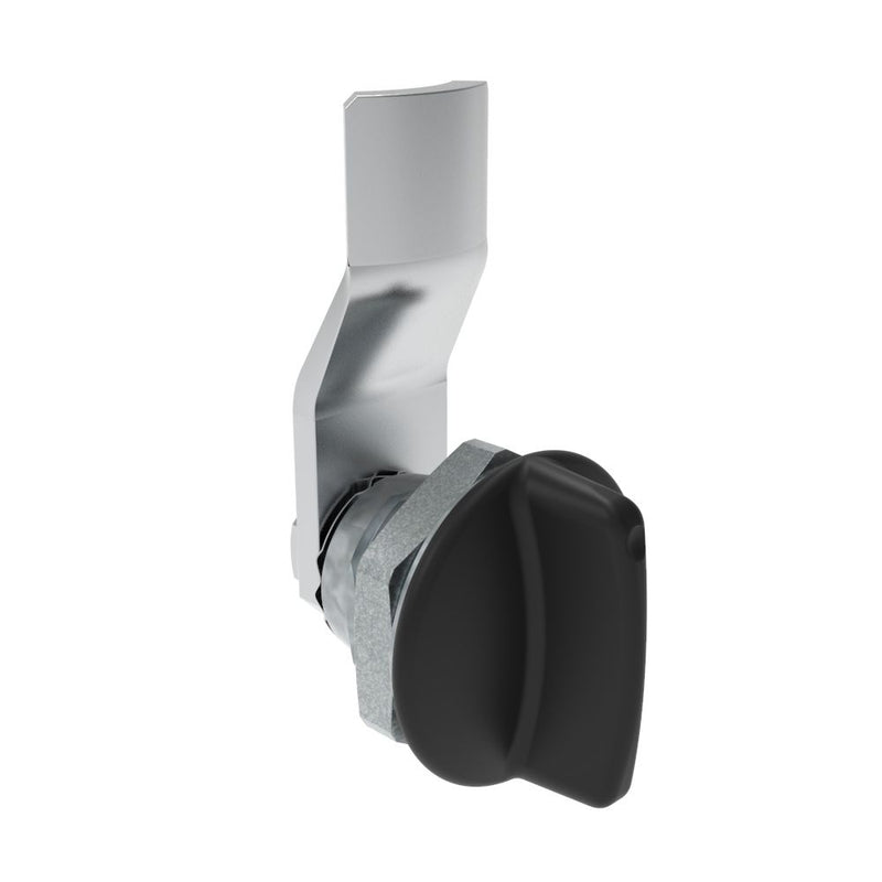 SOUTHCO Quarter-Turn Cam Latch, Short wing, 8mm (.31 in) Grip, Not Sealed, Zinc Alloy, Powder Coat, Black [E5-1-115-050]
