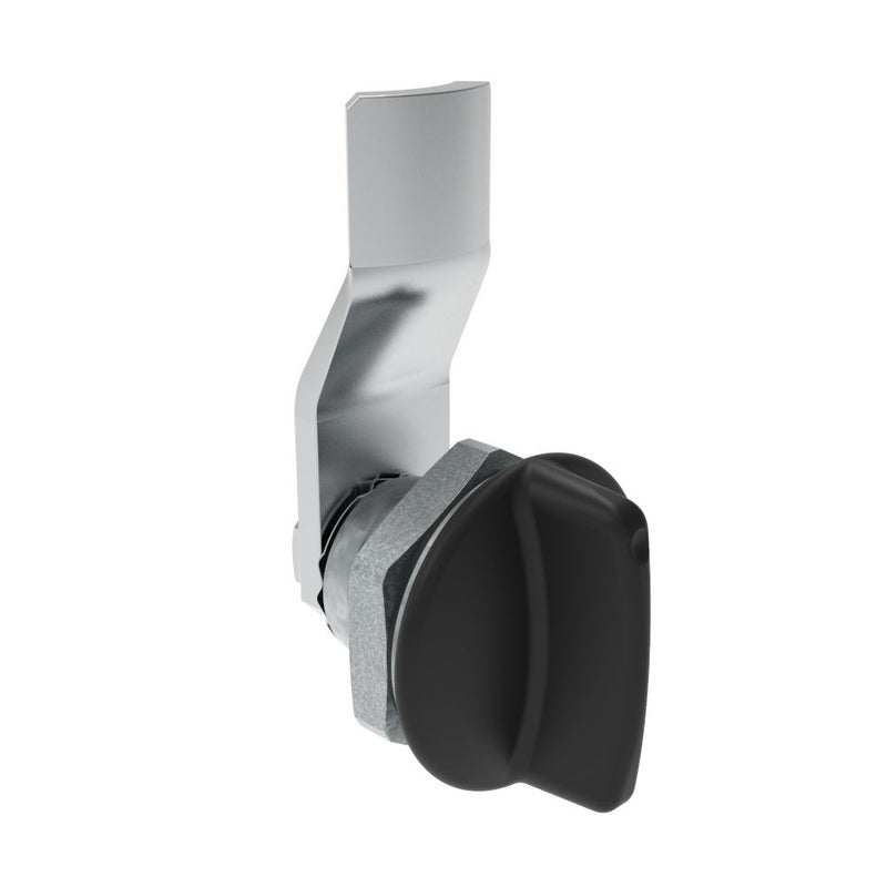 SOUTHCO Quarter-Turn Cam Latch, Short wing, 8mm (.31 in) Grip, Sealed, Zinc Alloy, Powder Coat, Black [E5-1-115-051]