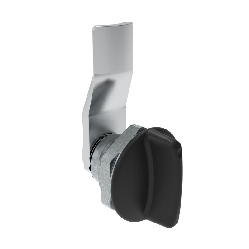 SOUTHCO Quarter-Turn Cam Latch, Short wing, 10mm (.39 in) Grip, Not Sealed, Zinc Alloy, Powder Coat, Black [E5-1-115-060]