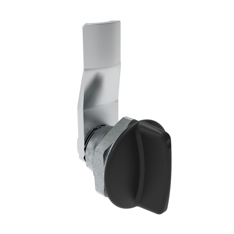 SOUTHCO Quarter-Turn Cam Latch, Short wing, 12mm (.47 in) Grip, Not Sealed, Zinc Alloy, Powder Coat, Black [E5-1-115-070]