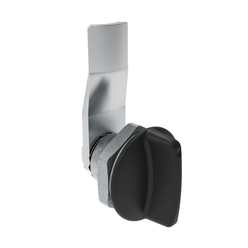 SOUTHCO Quarter-Turn Cam Latch, Short wing, 12mm (.47 in) Grip, Sealed, Zinc Alloy, Powder Coat, Black [E5-1-115-071]