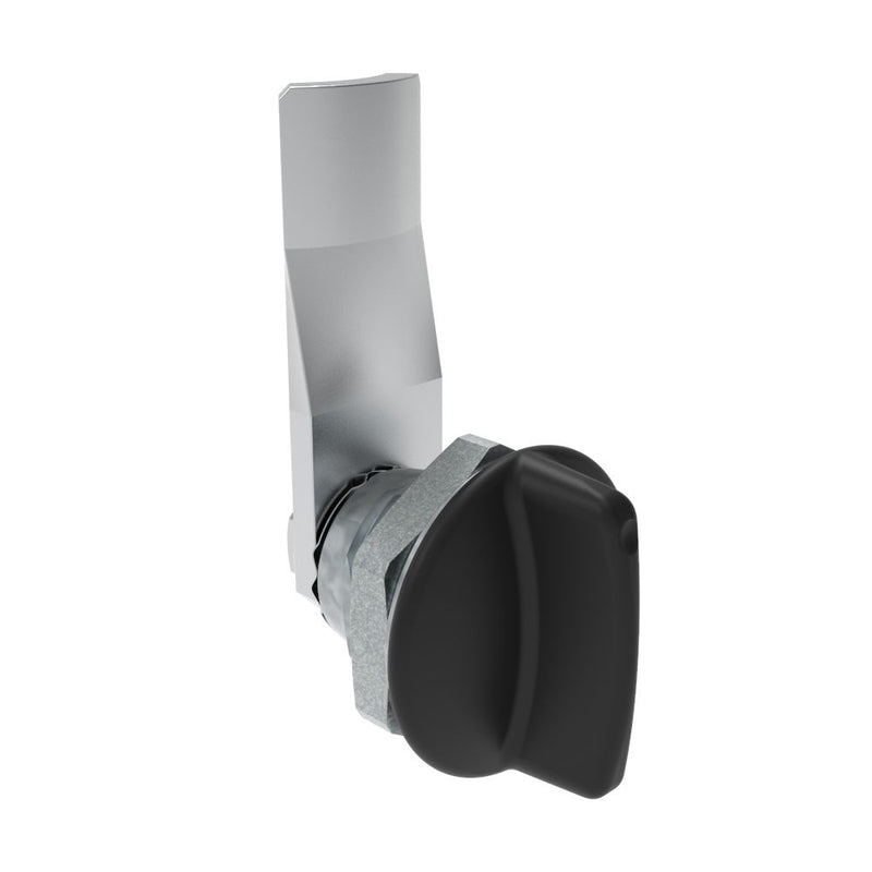 SOUTHCO Quarter-Turn Cam Latch, Short wing, 16mm (.63 in) Grip, Not Sealed, Zinc Alloy, Powder Coat, Black [E5-1-115-090]
