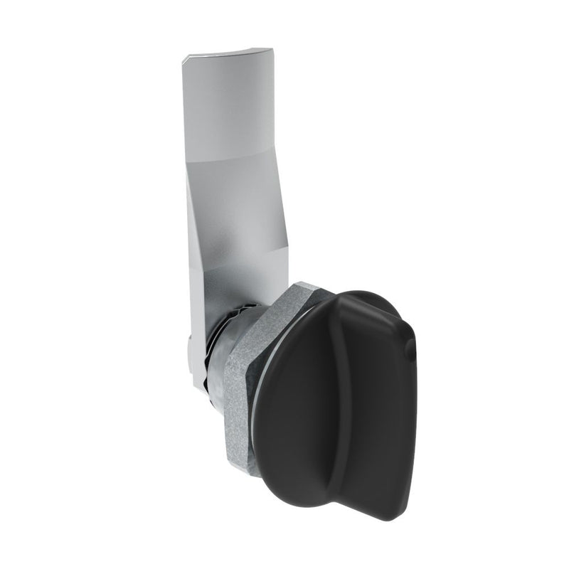 SOUTHCO Quarter-Turn Cam Latch, Short wing, 16mm (.63 in) Grip, Sealed, Zinc Alloy, Powder Coat, Black [E5-1-115-091]