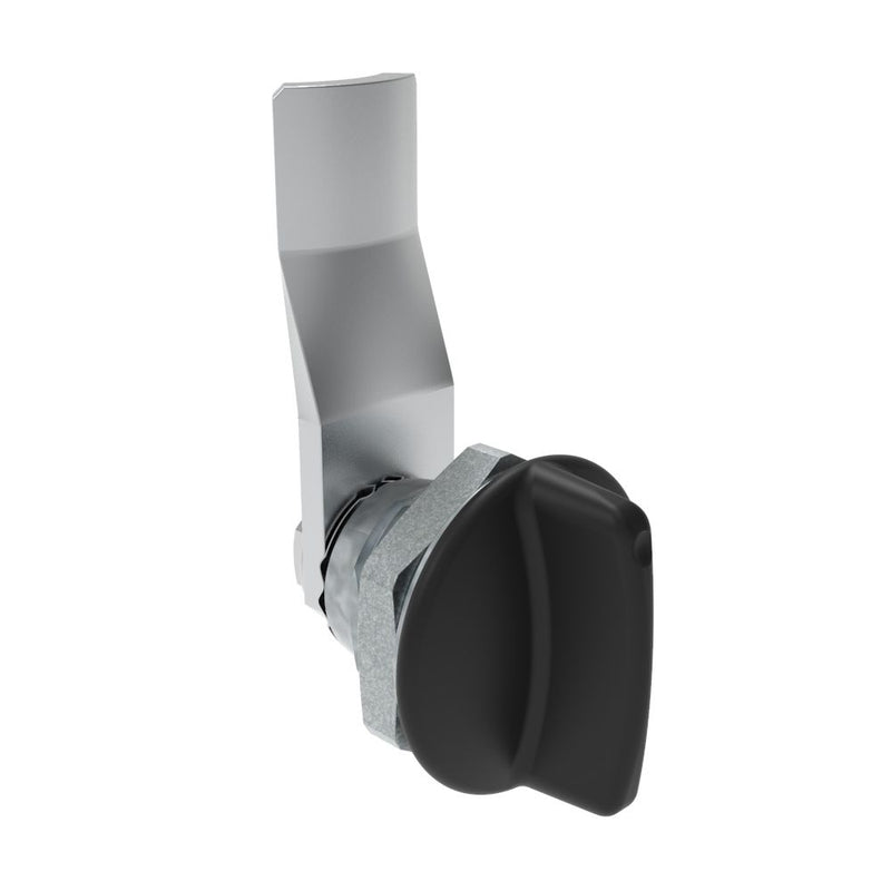 SOUTHCO Quarter-Turn Cam Latch, Short wing, 18mm (.71 in) Grip, Not Sealed, Zinc Alloy, Powder Coat, Black [E5-1-115-100]