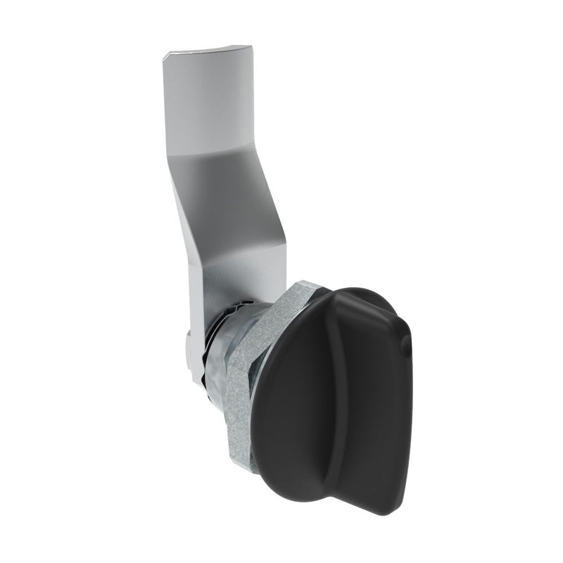 SOUTHCO Quarter-Turn Cam Latch, Short wing, 20mm (.79 in) Grip, Not Sealed, Zinc Alloy, Powder Coat, Black [E5-1-115-110]