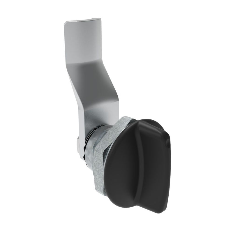 SOUTHCO Quarter-Turn Cam Latch, Short wing, 22mm (.87 in) Grip, Not Sealed, Zinc Alloy, Powder Coat, Black [E5-1-115-120]