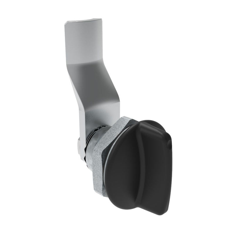 SOUTHCO Quarter-Turn Cam Latch, Short wing, 22mm (.87 in) Grip, Sealed, Zinc Alloy, Powder Coat, Black [E5-1-115-121]