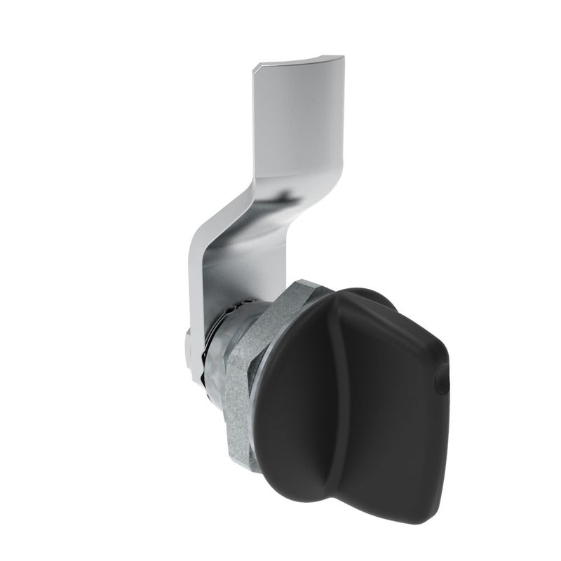 SOUTHCO Quarter-Turn Cam Latch, Tall wing, 2mm (.08 in) Grip, Not Sealed, Zinc Alloy, Powder Coat, Black [E5-1-125-020]