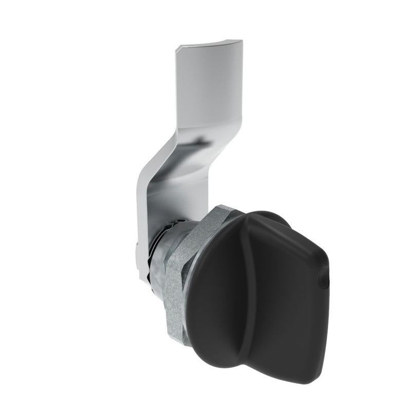 SOUTHCO Quarter-Turn Cam Latch, Tall wing, 4mm (.16 in) Grip, Not Sealed, Zinc Alloy, Powder Coat, Black [E5-1-125-030]