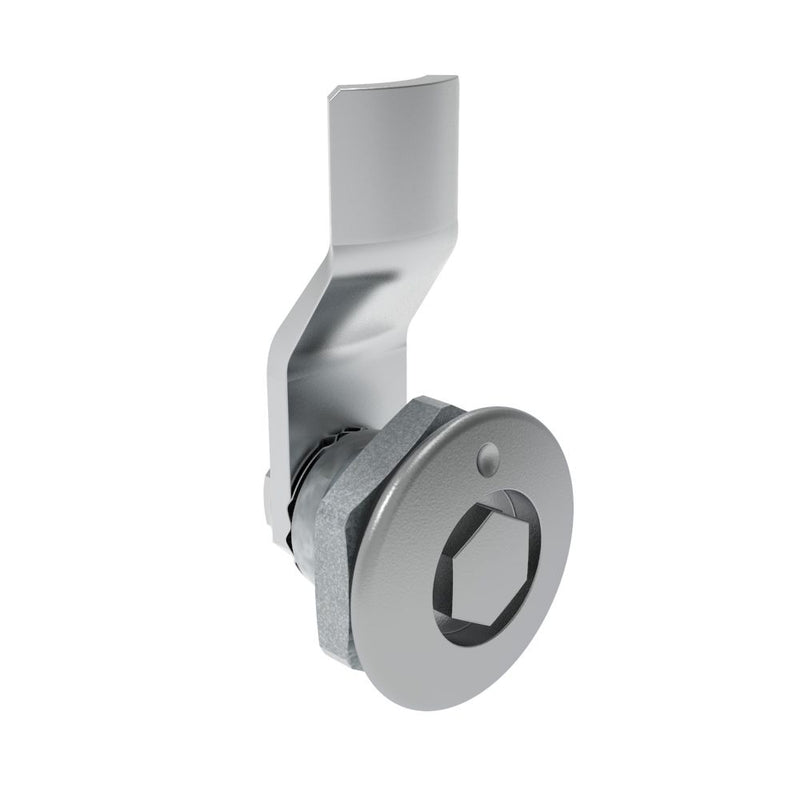 SOUTHCO Quarter-Turn Cam Latch, Bellcore 216, 6mm (.24 in) Grip, Sealed, Zinc Alloy, Chrome Plated, Bright [E5-1-131-041]